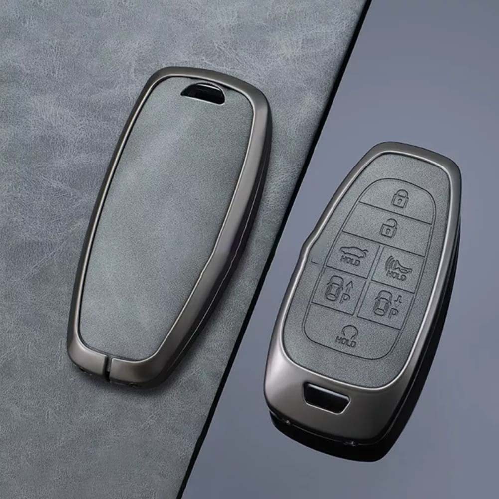 Funda de llavero de cuero de metal de moda para Hyundai Tucson Santa Fe Cruz - Imagen 50 de 53