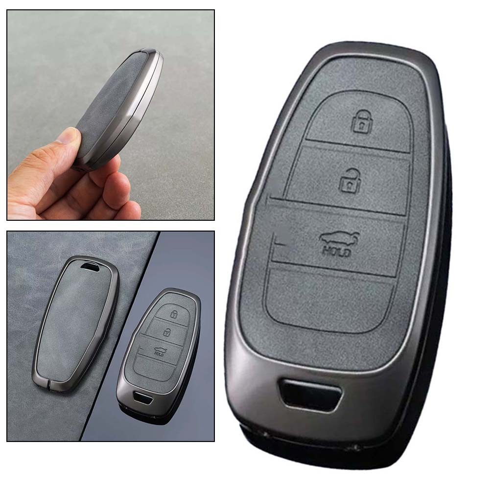 Funda de llavero de cuero de metal de moda para Hyundai Tucson Santa Fe Cruz - Imagen 19 de 53