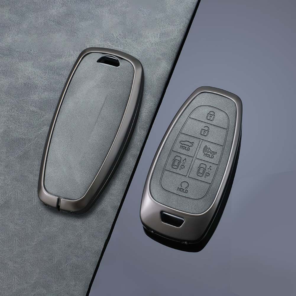 Funda de llavero de cuero de metal de moda para Hyundai Tucson Santa Fe Cruz - Imagen 47 de 53