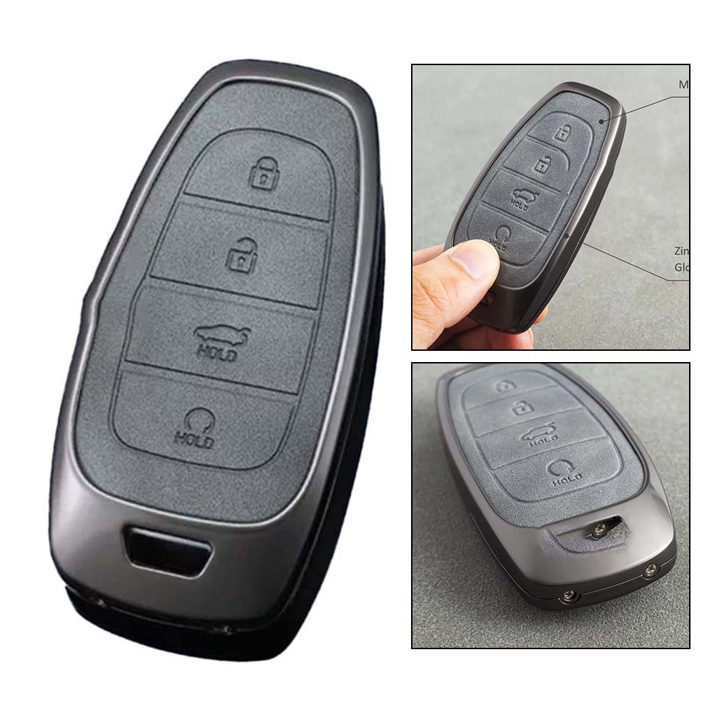 Funda de llavero de cuero de metal de moda para Hyundai Tucson Santa Fe Cruz - Imagen 26 de 53