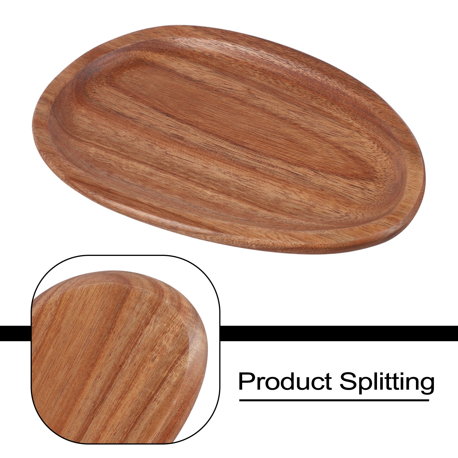 Irregular Oval Wooden Dinner Tray Natural Wood Color Captivating Appearance - Picture 13 of 51