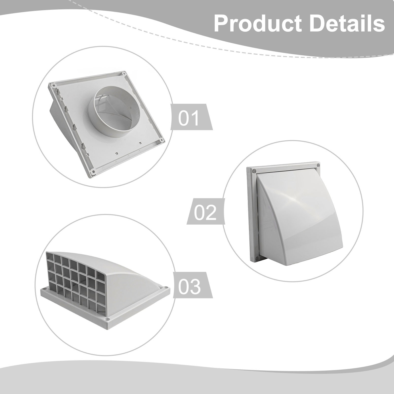 Moisture Prevention ABS Exterior Wall Ventilation Grille Range Hood Duct Outlet