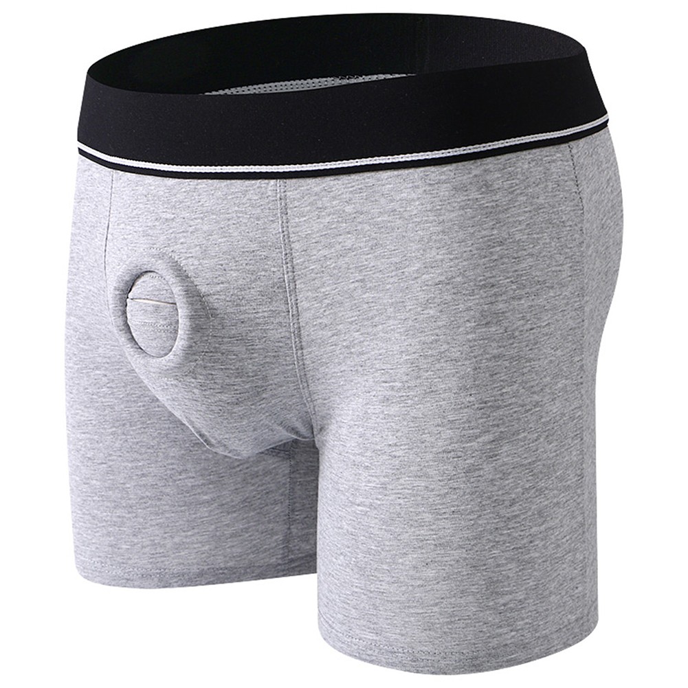Herren Unterhose Open Pouch Loch Boxershorts Cockring Baumwolle Unterwäsche Boxershorts - Bild 28 von 45