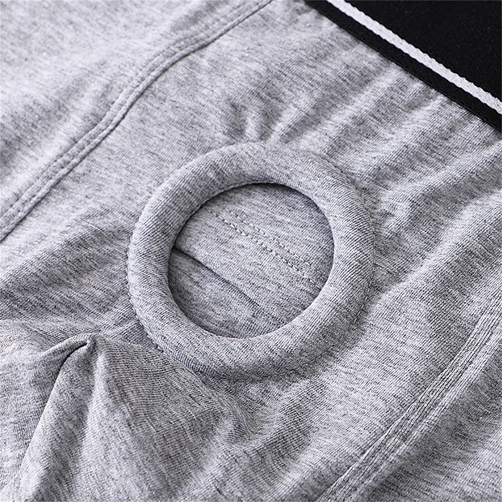 Herren Unterhose Open Pouch Loch Boxershorts Cockring Baumwolle Unterwäsche Boxershorts - Bild 29 von 45