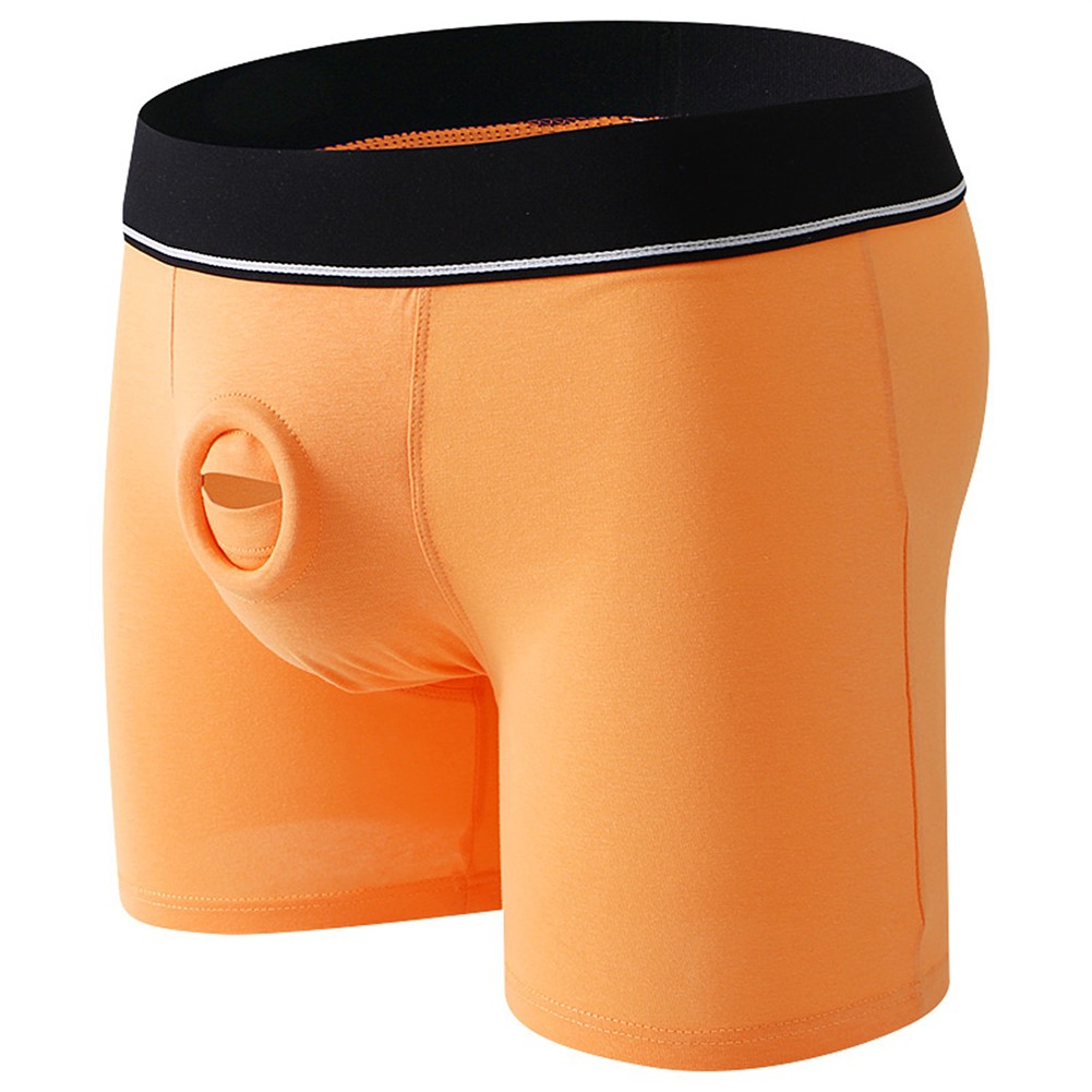 Herren Unterhose Open Pouch Loch Boxershorts Cockring Baumwolle Unterwäsche Boxershorts - Bild 37 von 45