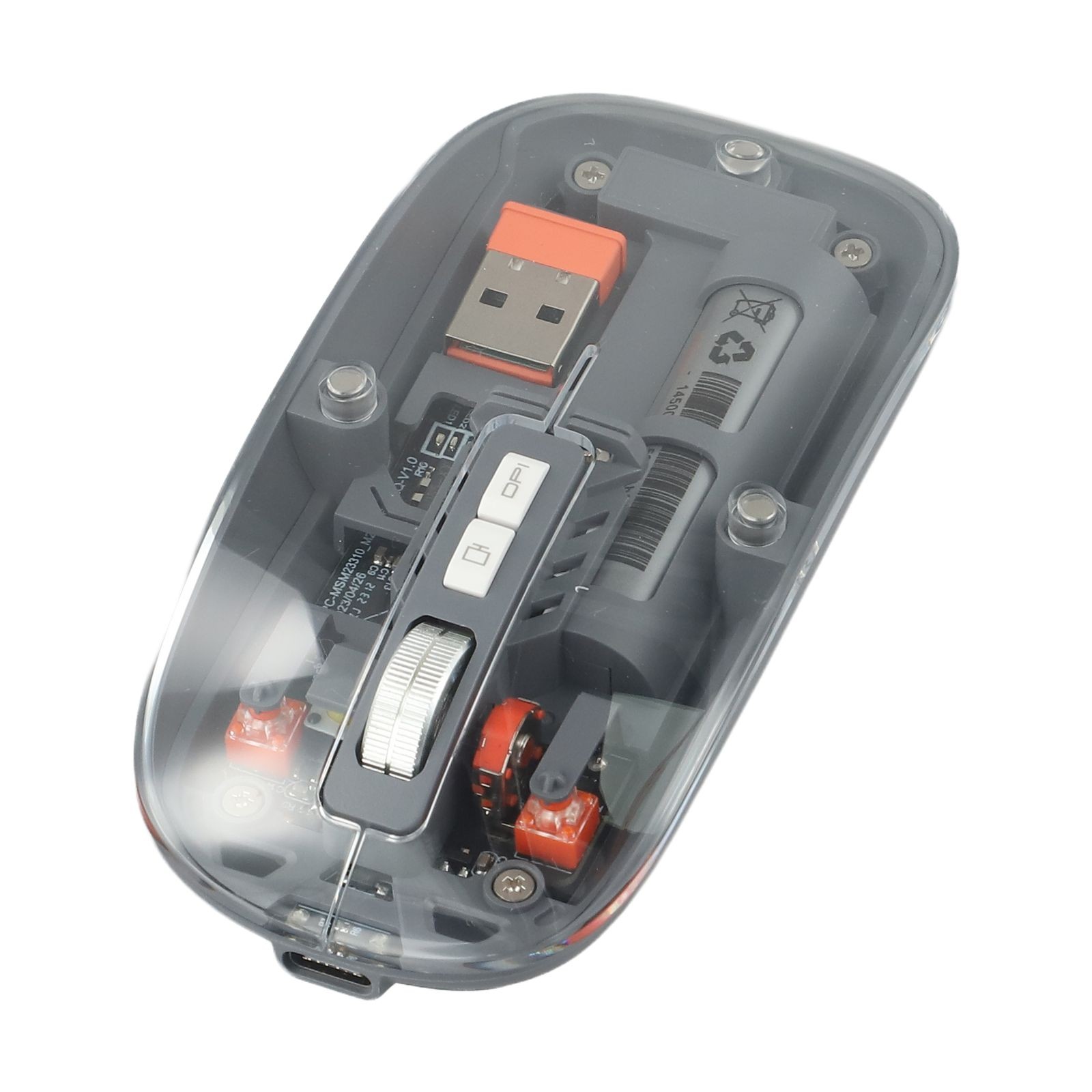 Precision 2400DPI verstellbare USB-Maus mit stilvollem transparentem Design - Bild 58 von 63