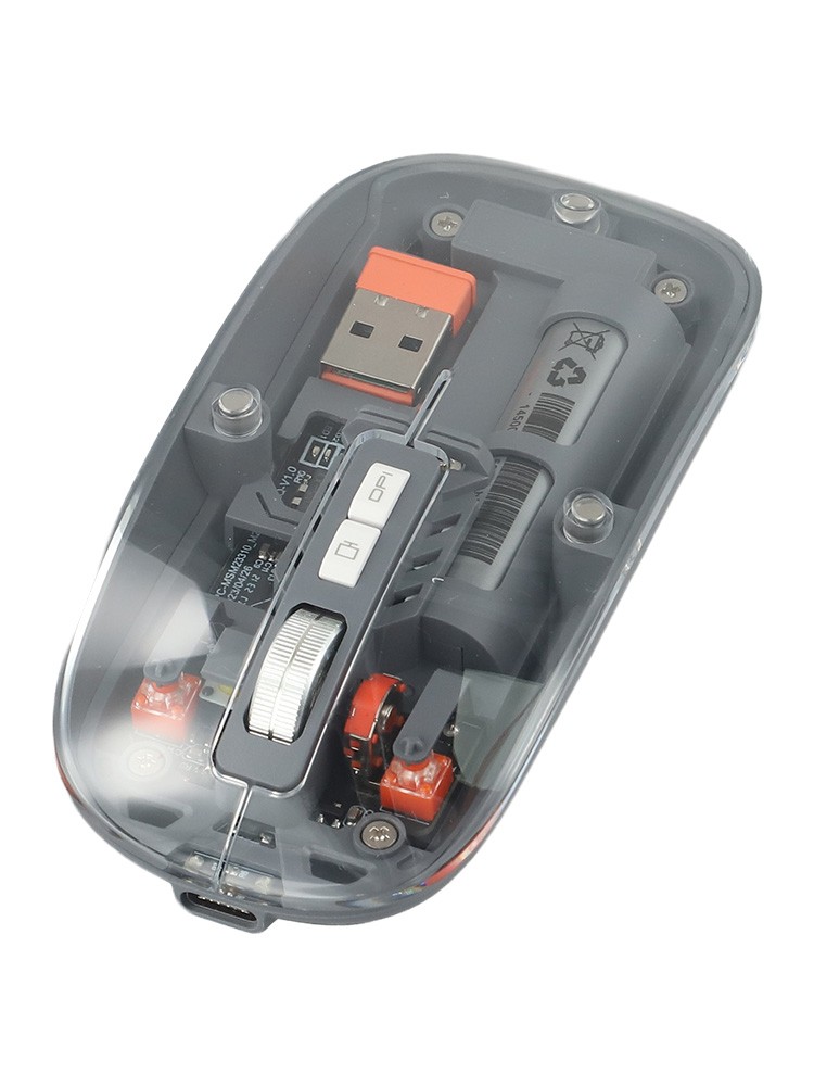 Precision 2400DPI verstellbare USB-Maus mit stilvollem transparentem Design - Bild 62 von 63