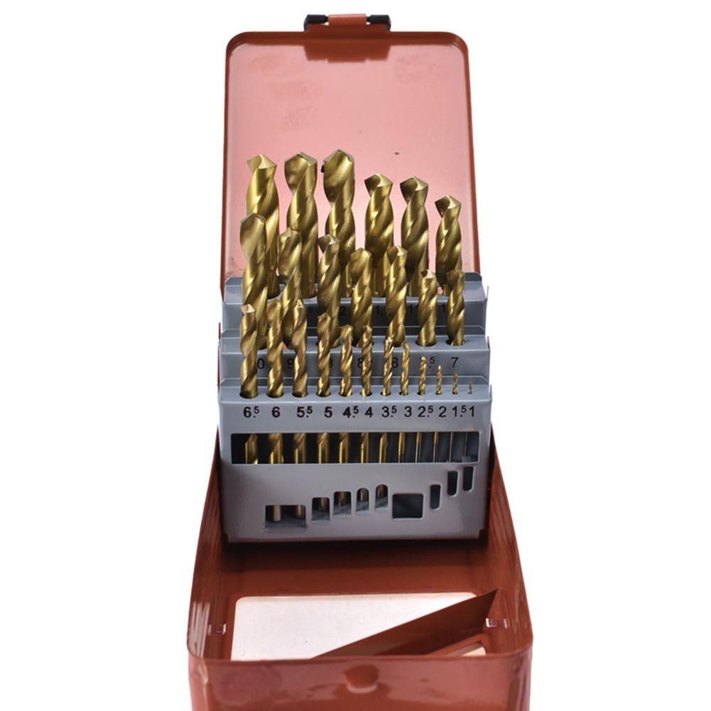 Schwerlast gerader Schaft HSS Bohrer Bit Set 25-teilig für Metallbearbeitung Pr - Bild 16 von 19