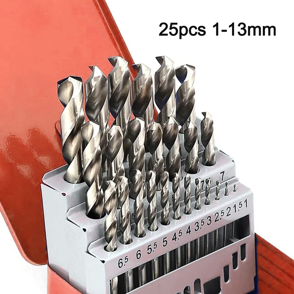 Schwerlast gerader Schaft HSS Bohrer Bit Set 25-teilig für Metallbearbeitung Pr - Bild 19 von 19