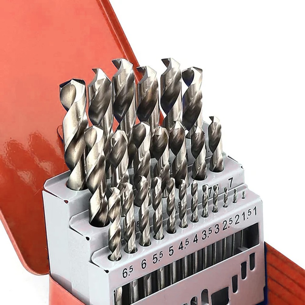 Schwerlast gerader Schaft HSS Bohrer Bit Set 25-teilig für Metallbearbeitung Pr - Bild 18 von 19