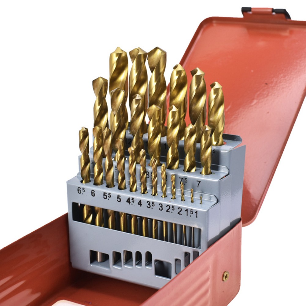 Schwerlast gerader Schaft HSS Bohrer Bit Set 25-teilig für Metallbearbeitung Pr - Bild 13 von 19