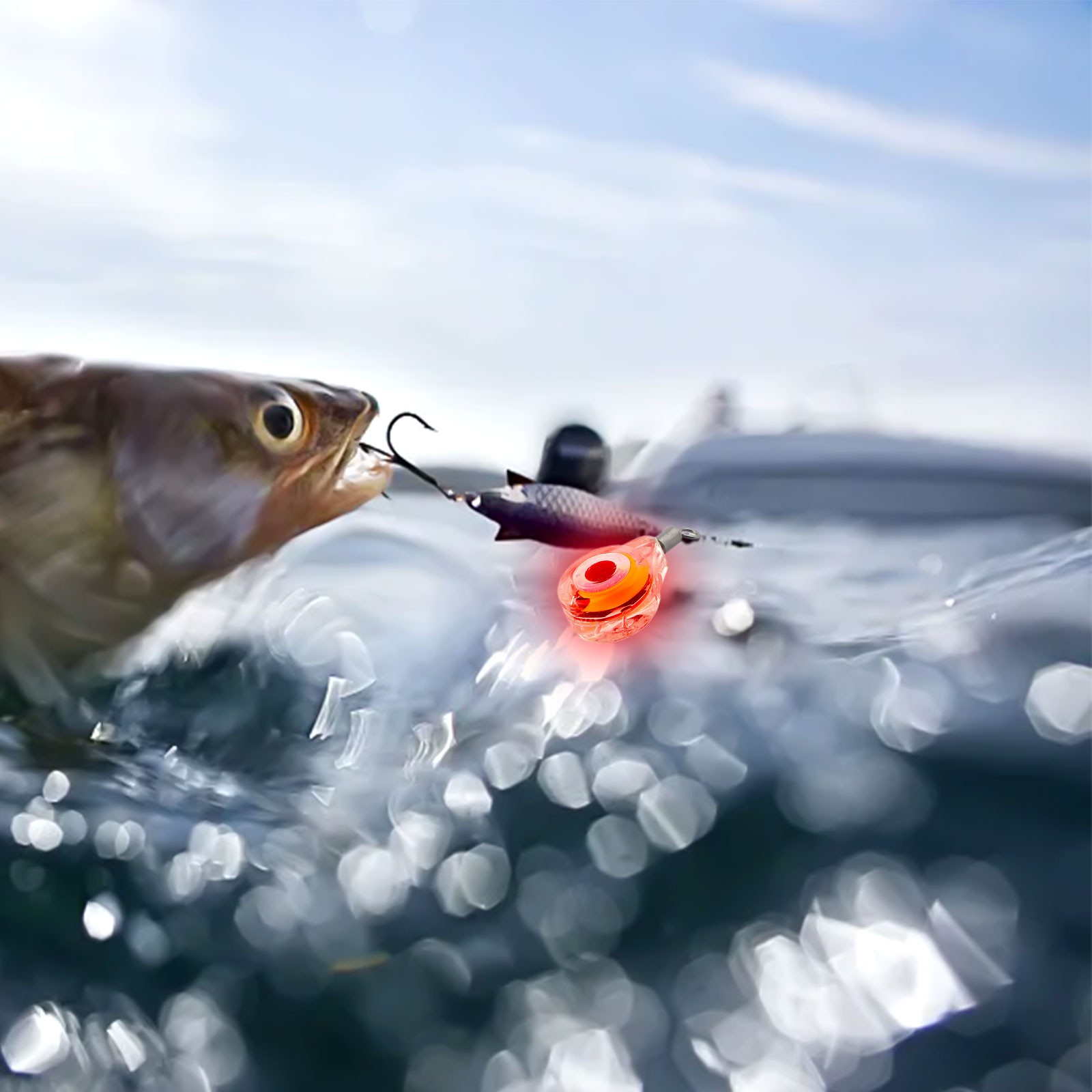 Appât LED œil de poisson accrocher sur filet de pêche design en forme d'œil - Picture 15 of 34