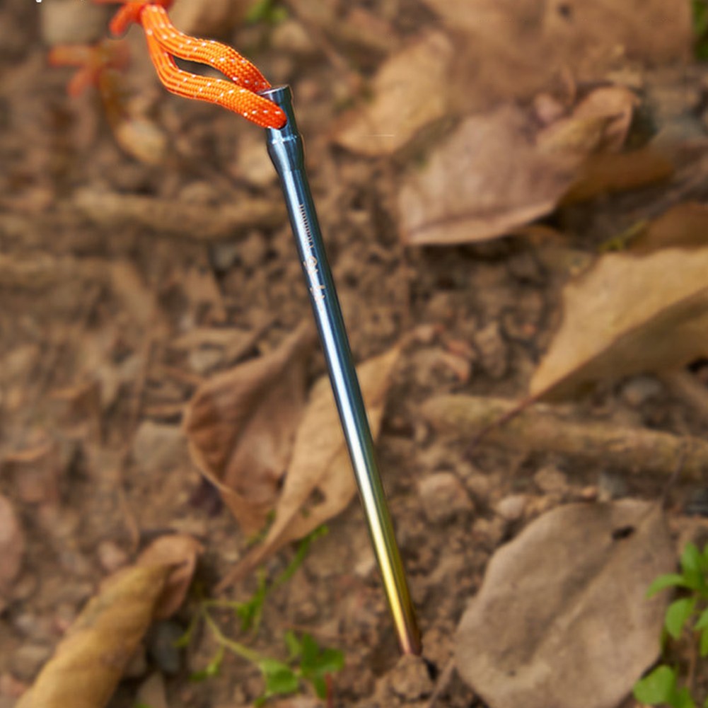 Pali per tenda resistenti 6 pezzi 5*165 mm chiodi in metallo ultraleggeri con cavo riflettente - Foto 27 di 27