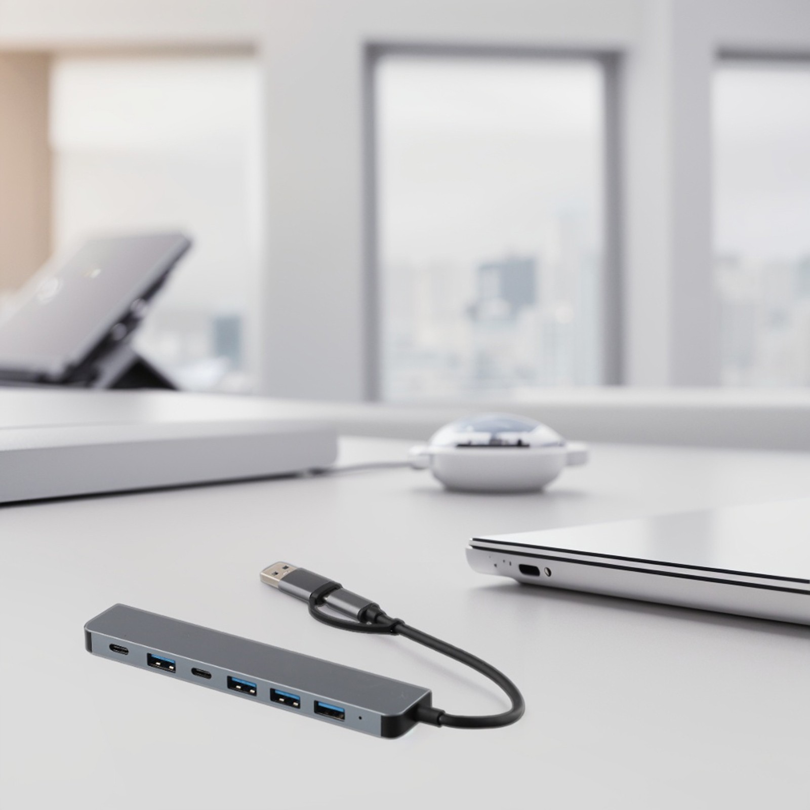 USB3 0 USB C Hub Docking Station 7 Ports TF Card Reader Fast Charge - Zdjęcie 24 z 30