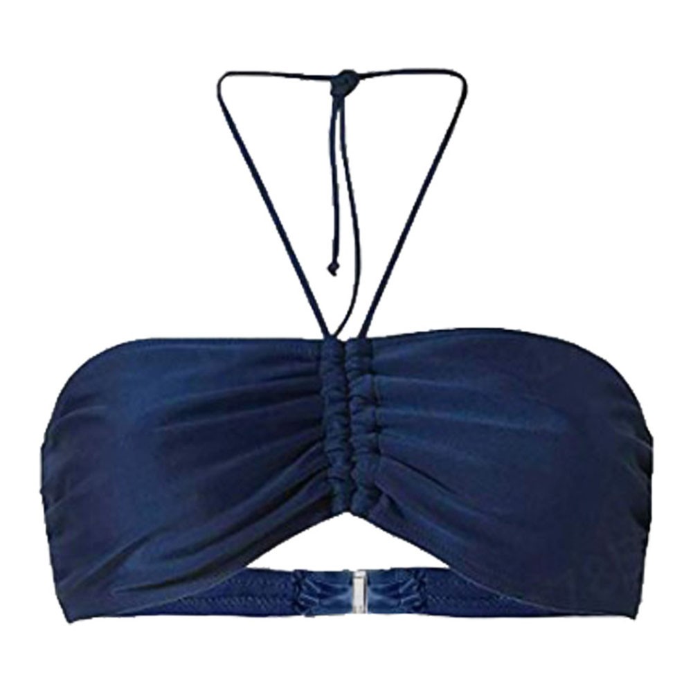Bandeau Top Bikini Halter Neck Bra Suitable For Summer Solid Color Beach Pool