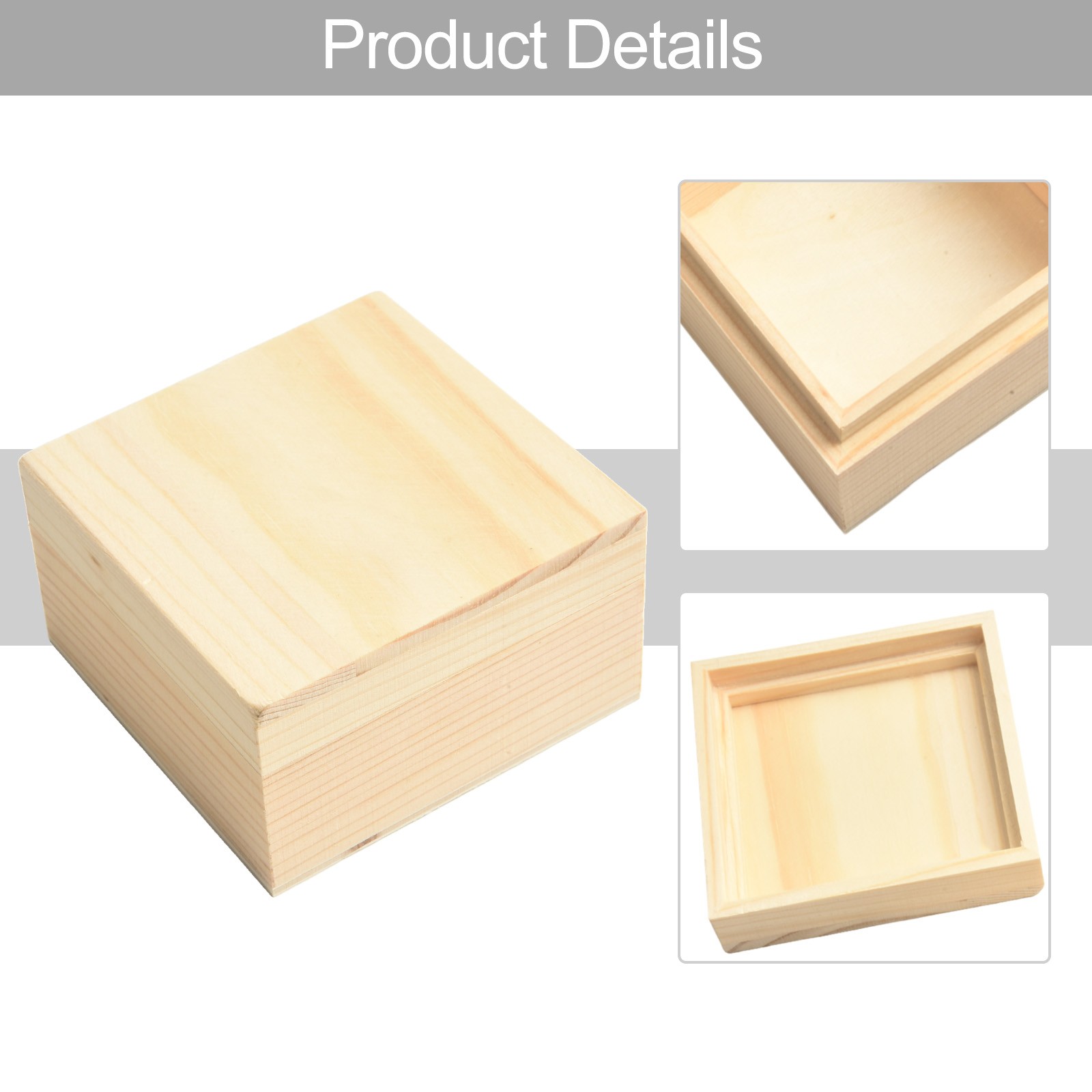 Stylish Wood Box for Jewelry and Treasured Items Pine Upper and Lower Lid