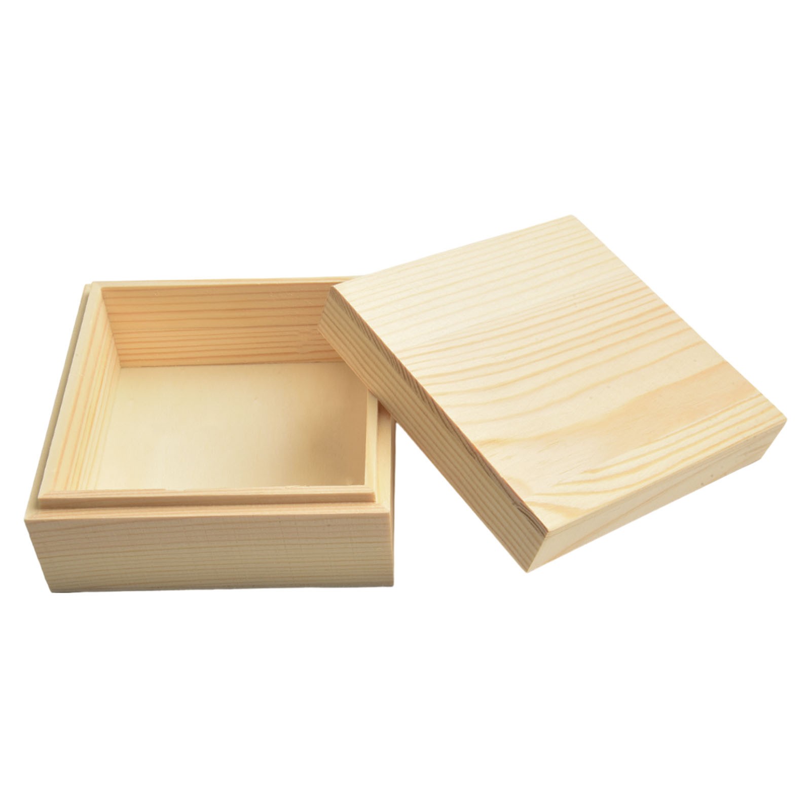 Stylish Wood Box for Jewelry and Treasured Items Pine Upper and Lower Lid