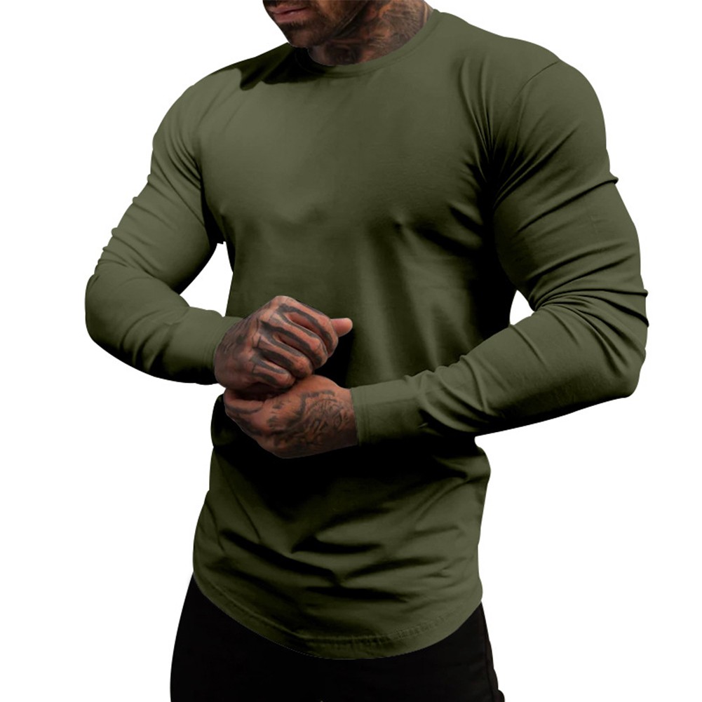 T-shirts décontractés pour hommes fitness gym boutiques longueur régulière col rond mo