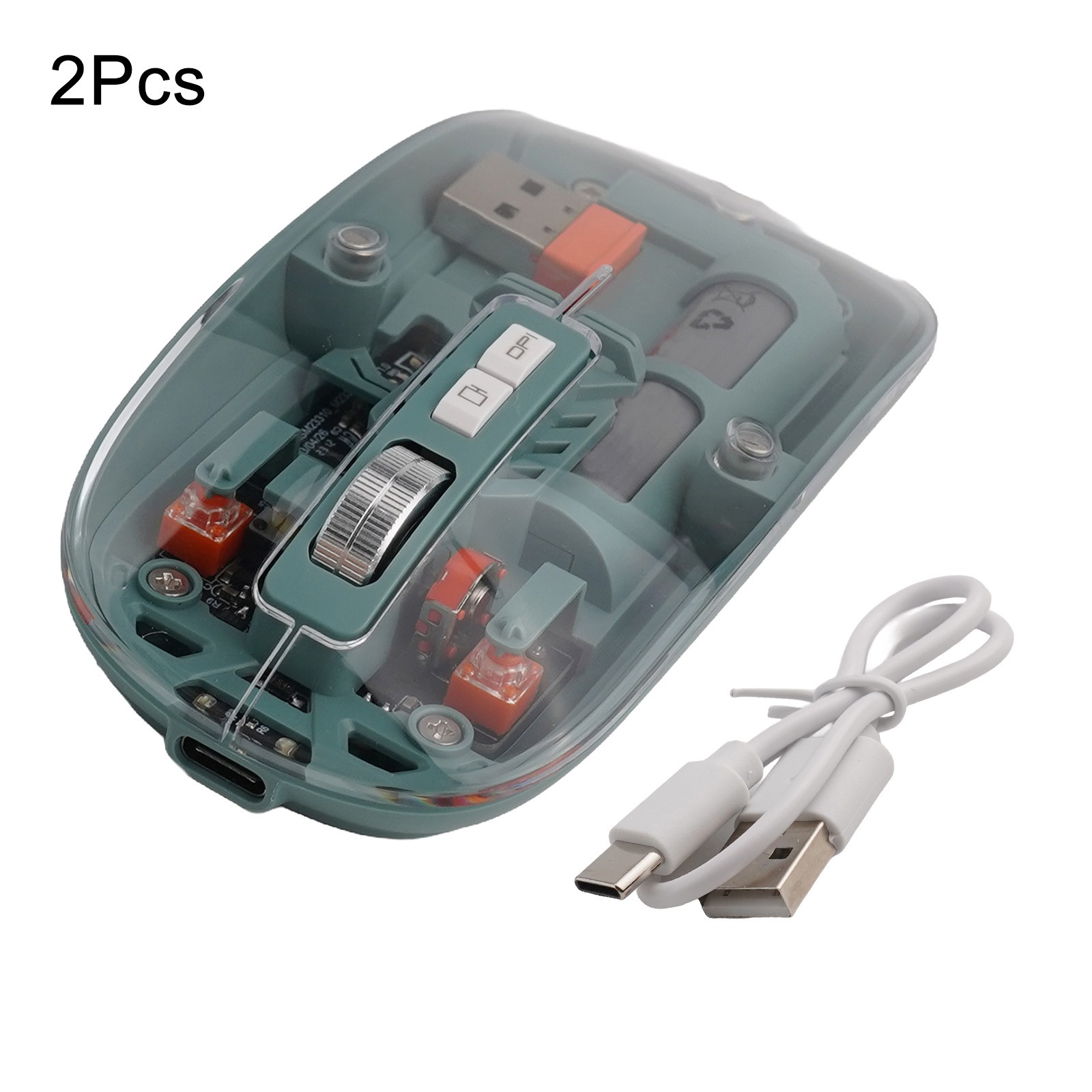 Precision 2400DPI verstellbare USB-Maus mit stilvollem transparentem Design - Bild 42 von 63