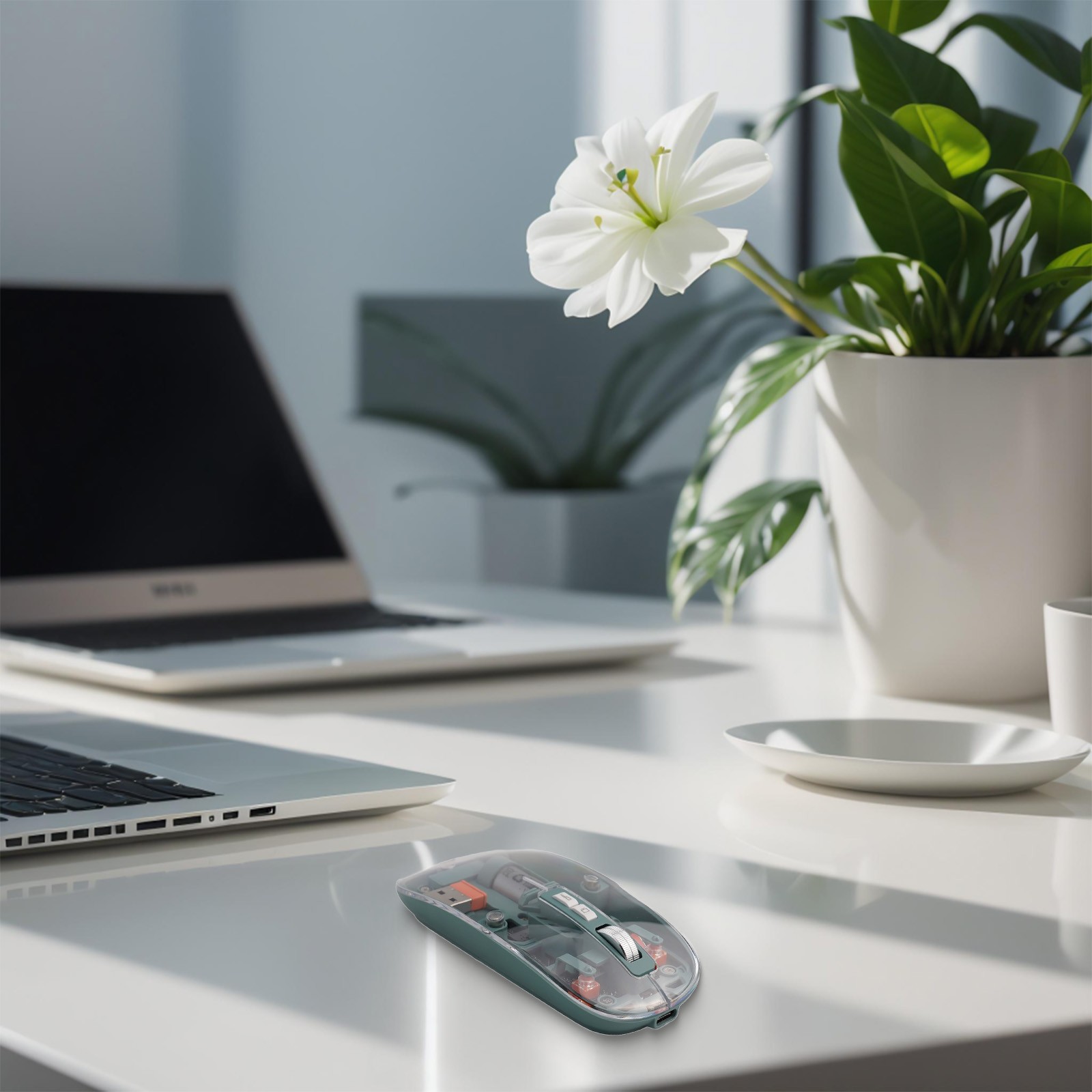Precision 2400DPI verstellbare USB-Maus mit stilvollem transparentem Design - Bild 48 von 63