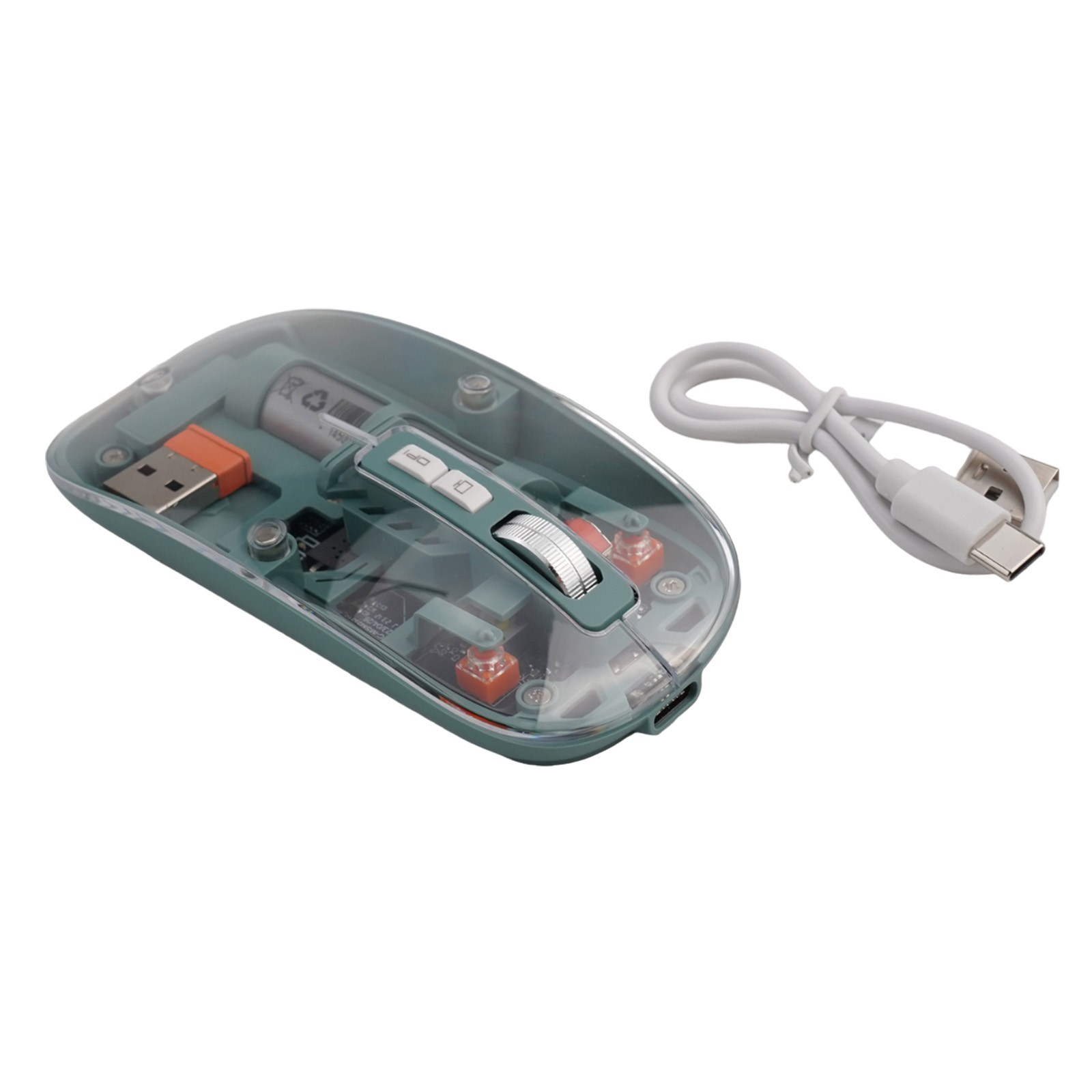 Precision 2400DPI verstellbare USB-Maus mit stilvollem transparentem Design - Bild 40 von 63