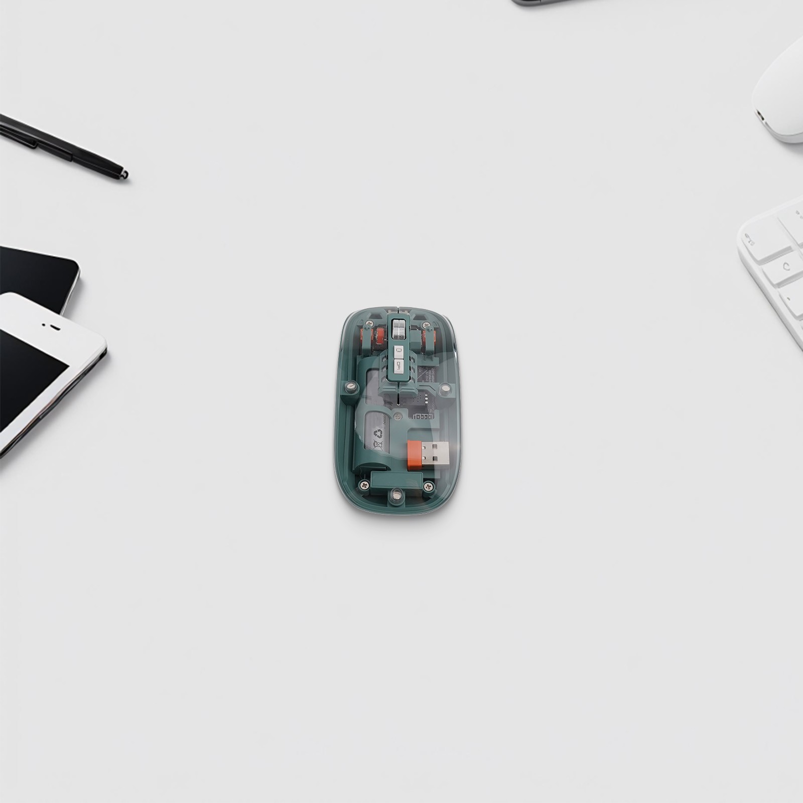 Precision 2400DPI verstellbare USB-Maus mit stilvollem transparentem Design - Bild 47 von 63