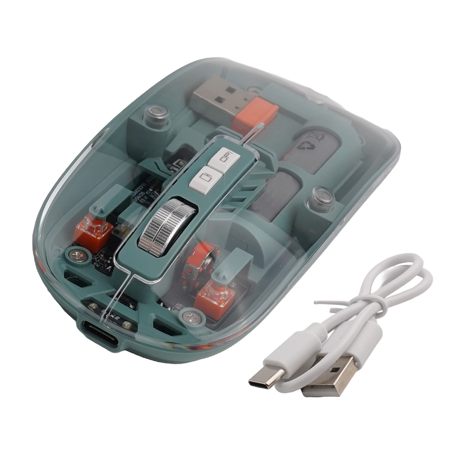 Precision 2400DPI verstellbare USB-Maus mit stilvollem transparentem Design - Bild 43 von 63