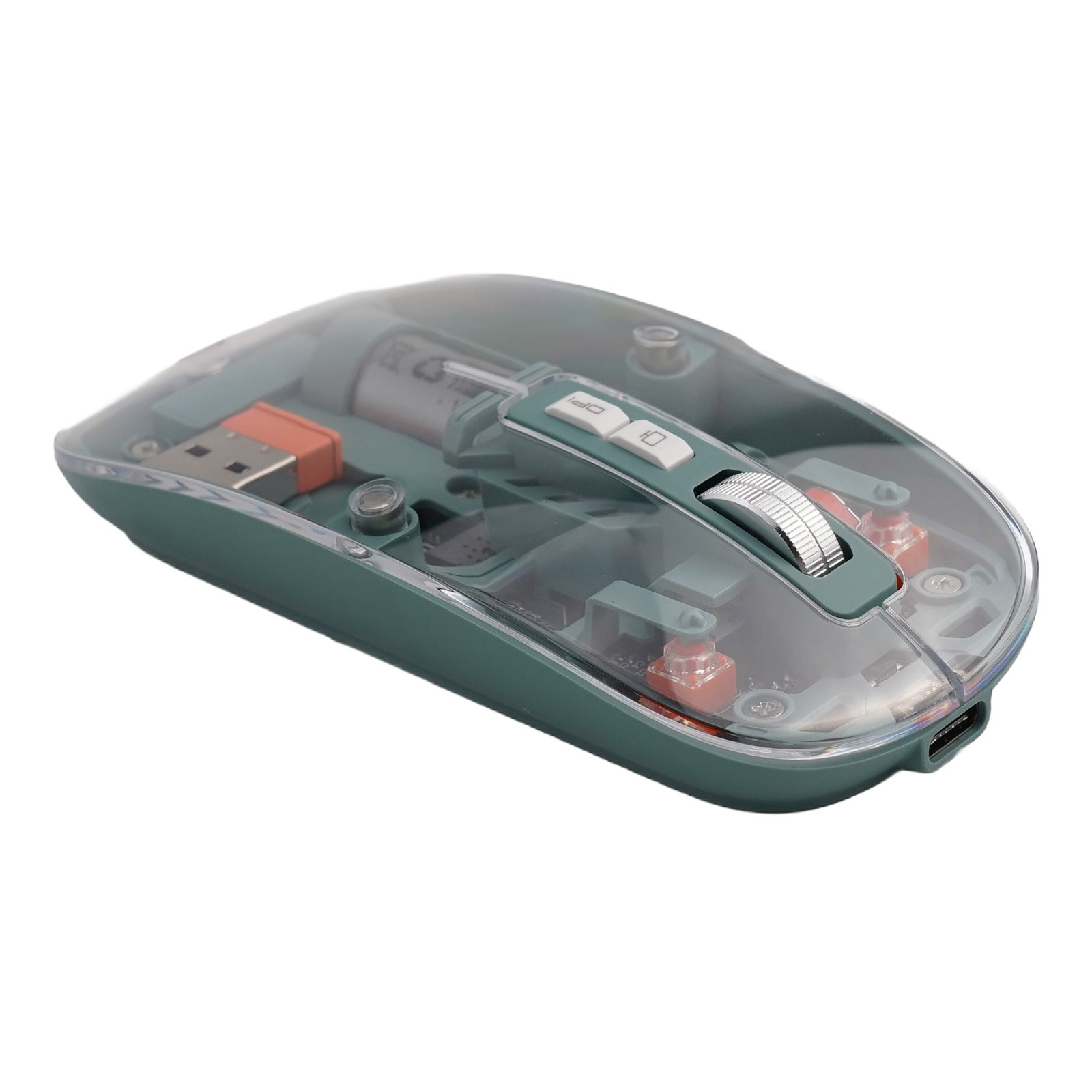 Precision 2400DPI verstellbare USB-Maus mit stilvollem transparentem Design - Bild 46 von 63