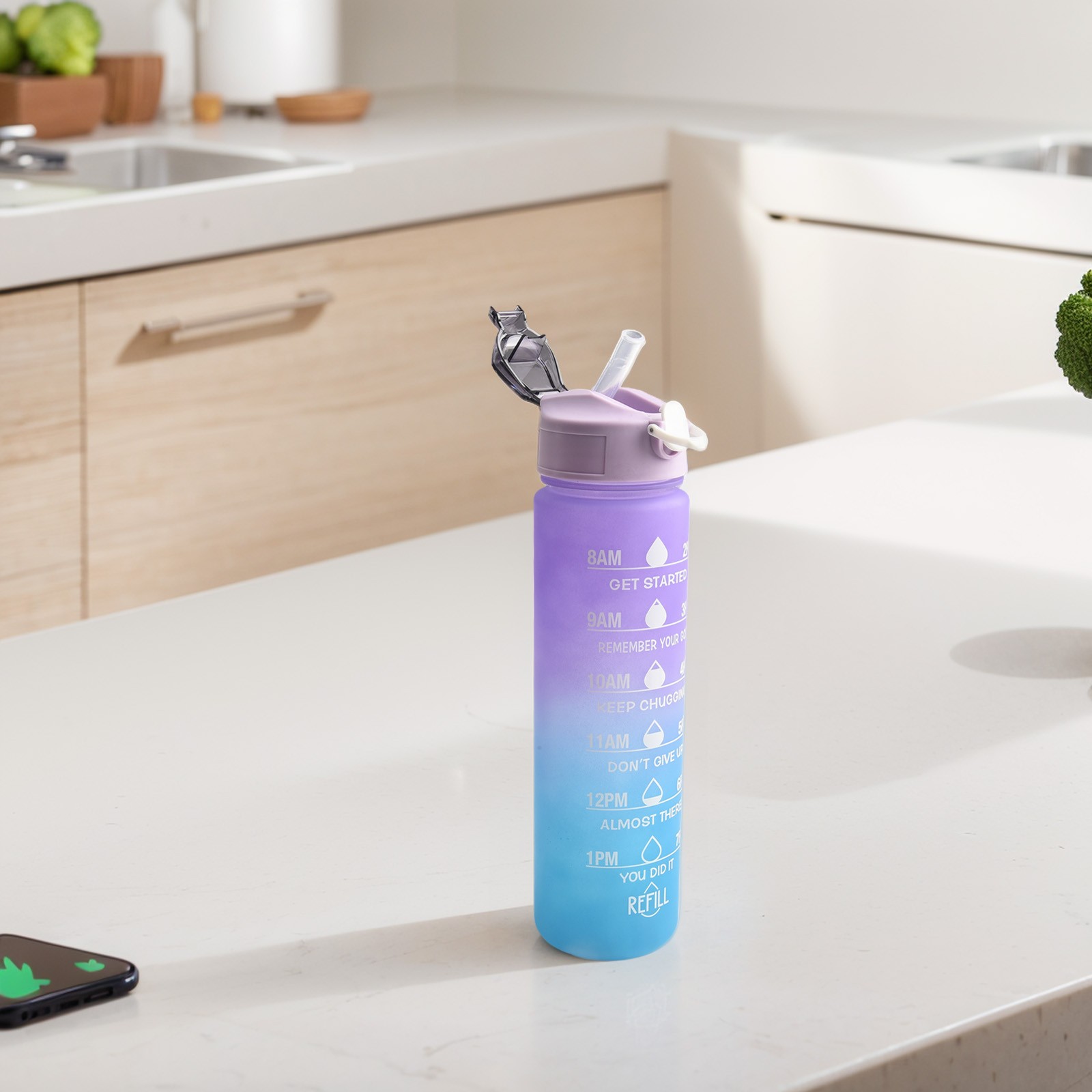 Motivierende Zitate bedruckte Sport Trinkflasche für Outdoor Aktivitäten - Bild 29 von 31