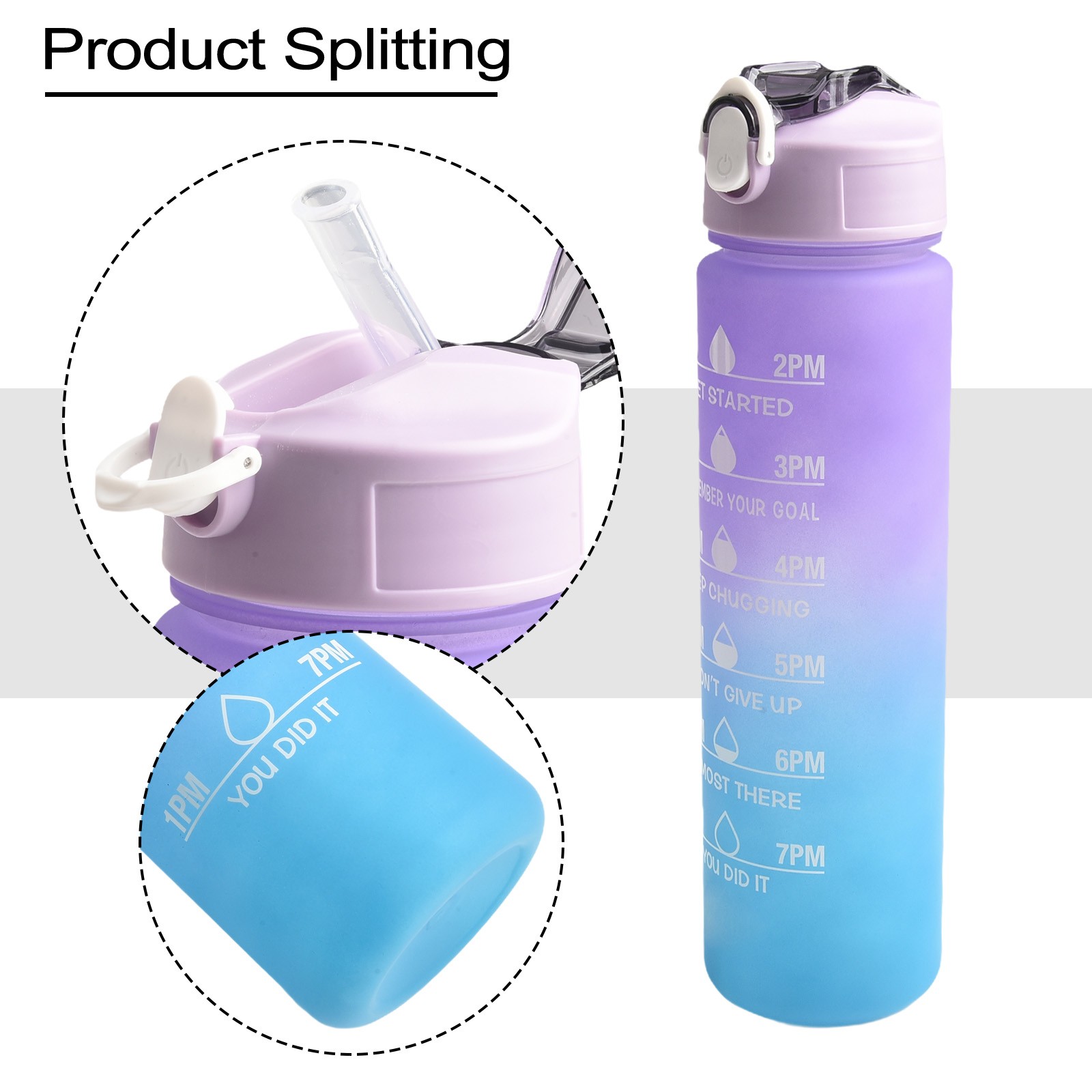 Motivierende Zitate bedruckte Sport Trinkflasche für Outdoor Aktivitäten - Bild 23 von 31