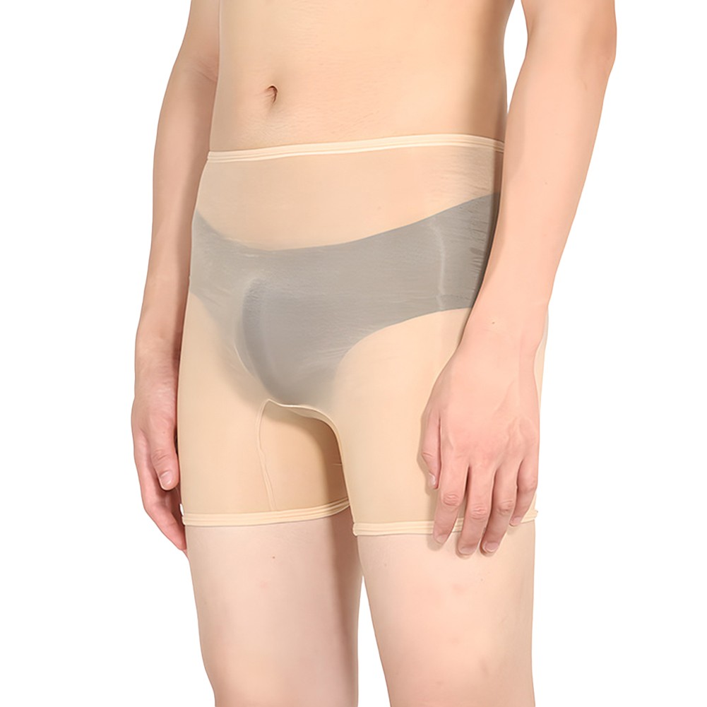 Boxer sexy homme couleur unie huile soldes brillant lingerie extensible sous vêtement
