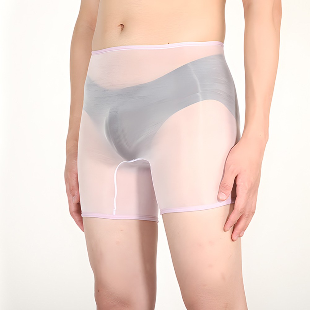 Boxer acheter sexy homme couleur unie huile brillant lingerie extensible sous vêtement