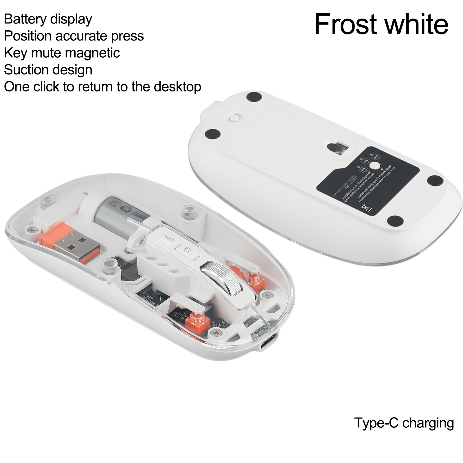 Precision 2400DPI verstellbare USB-Maus mit stilvollem transparentem Design - Bild 26 von 63