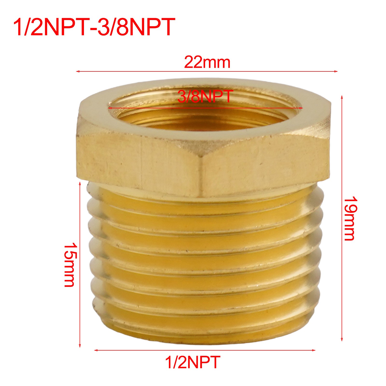 Adaptador de conector de montaje de tubería de latón de metal 1 pieza 18NPT14NPT 38NPT14NPT12NPT38NPT - Imagen 47 de 70