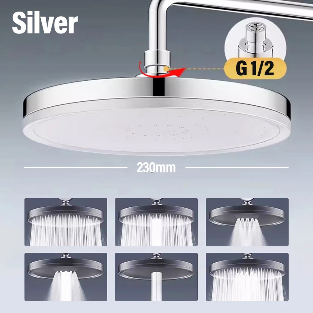 Big Panel Rainfall Shower Head 6 Modes High Pressure Large Flow 230MM Size - Picture 37 of 60