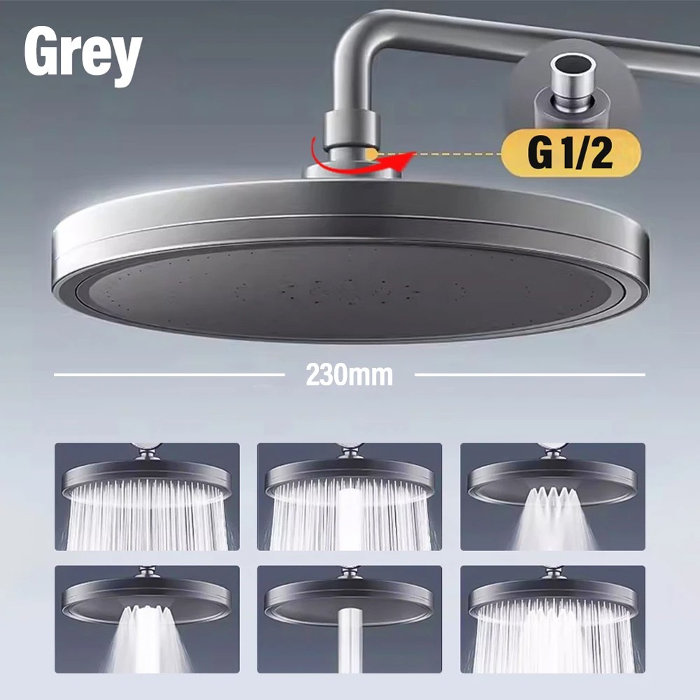 Big Panel Rainfall Shower Head 6 Modes High Pressure Large Flow 230MM Size - Picture 35 of 60