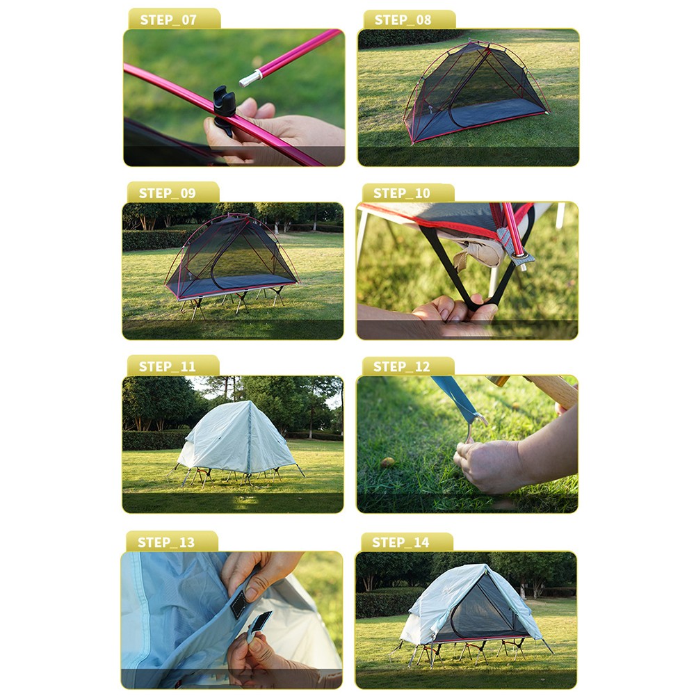 Outdoor Sleeping Cot Lightweight Aluminum Poles Breathable Environment - Bild 23 von 26
