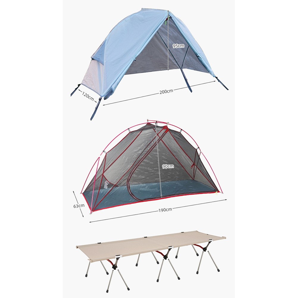 Outdoor Sleeping Cot Lightweight Aluminum Poles Breathable Environment - Bild 17 von 26