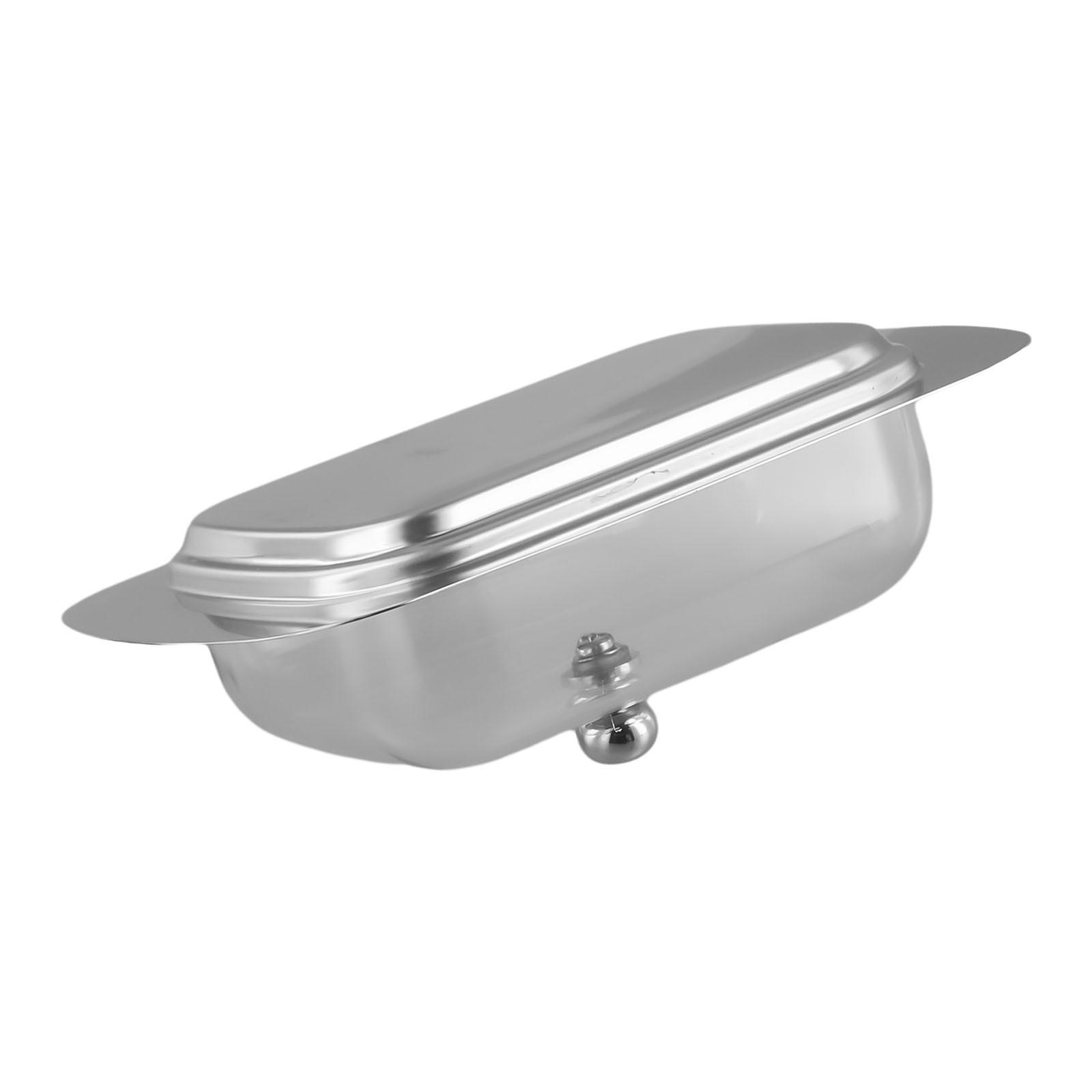 Stylish Brushed Stainless Steel Butter Dish Cheese Storage Tray Container - Picture 17 of 29