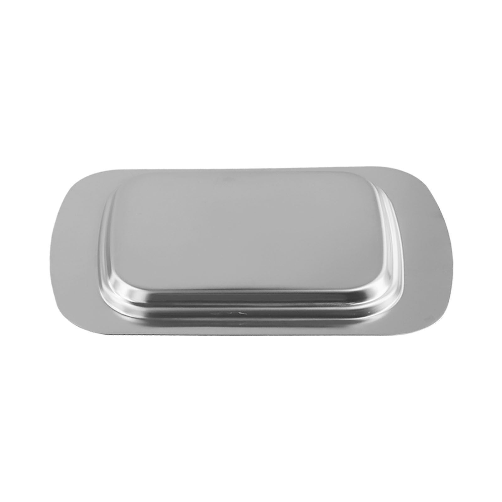 Stylish Brushed Stainless Steel Butter Dish Cheese Storage Tray Container - Picture 19 of 29