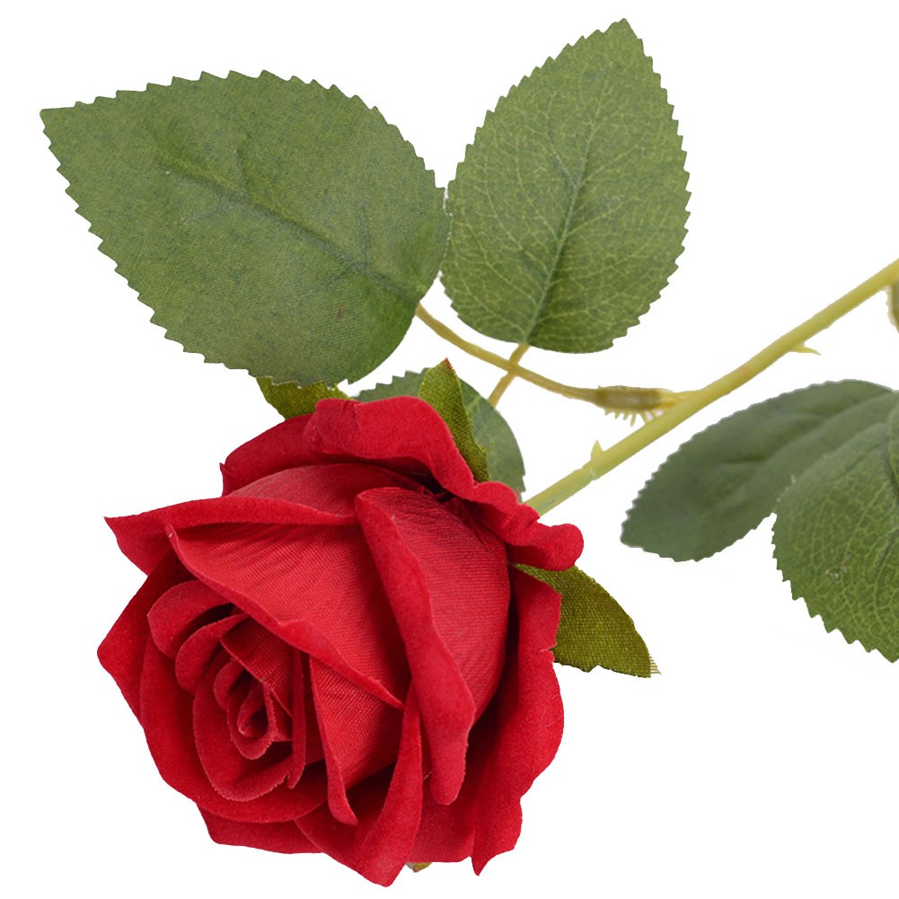 Preciosa rosa artificial con estructura de terciopelo realista para decoración de bodas - Imagen 13 de 37