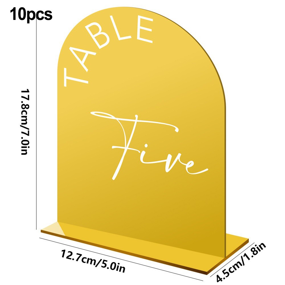 Paquet de 10 panneaux numéro de table design arche minimaliste points de vente matériau acryli