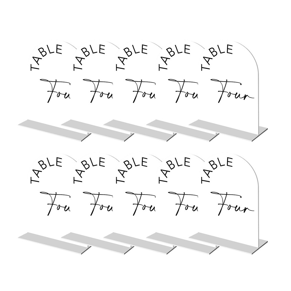 Paquet de 10 panneaux numéro de table design arche économies minimaliste matériau acryli