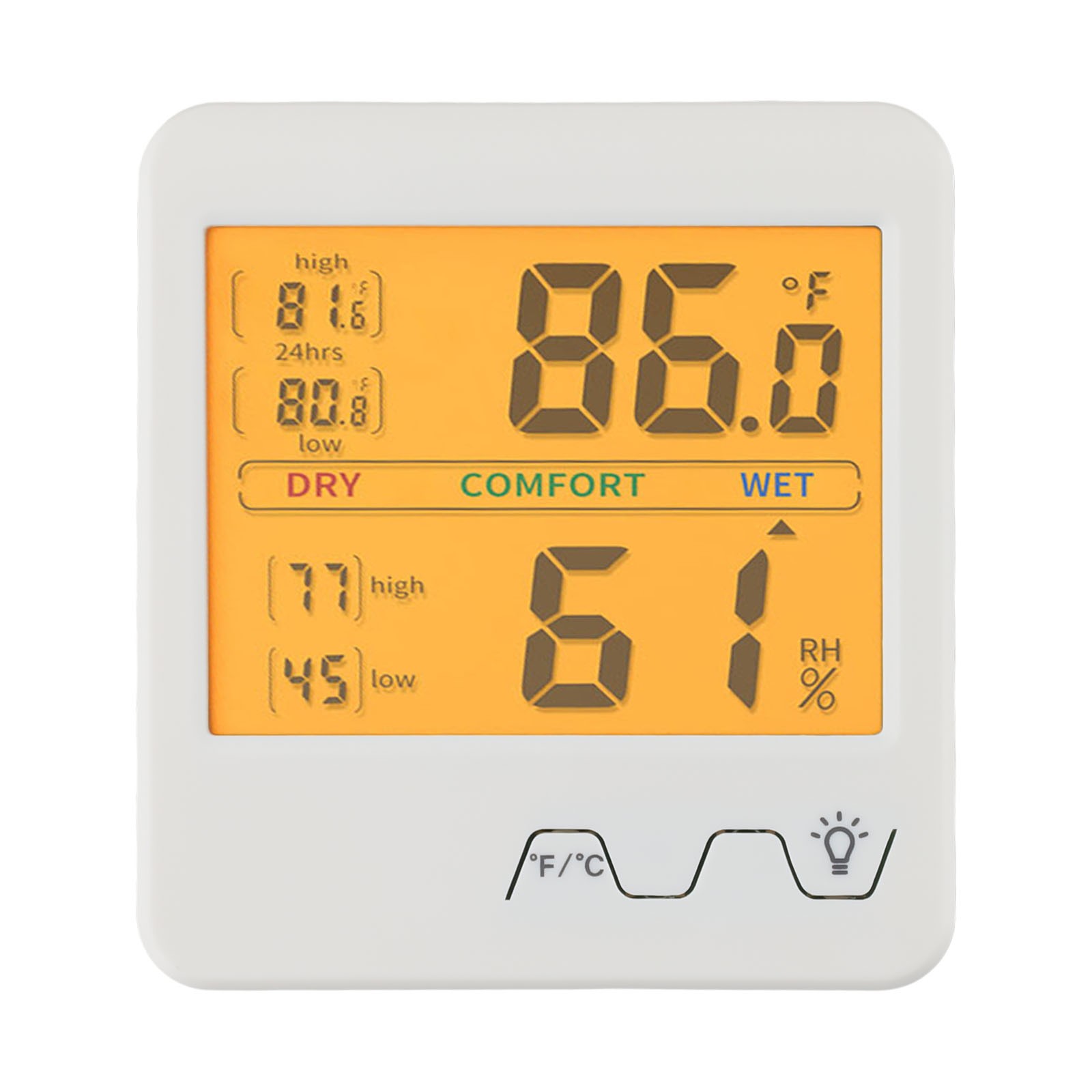 High Accuracy Indoor Thermometer 24 hour Records and Fast Responsive Readings