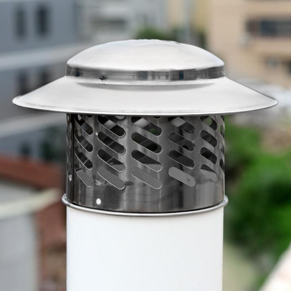 Stainles Steel Chimney Cap Exterior Wall Fresh Air Outlet Roof Pipe Exhaust Hood - Picture 35 of 69