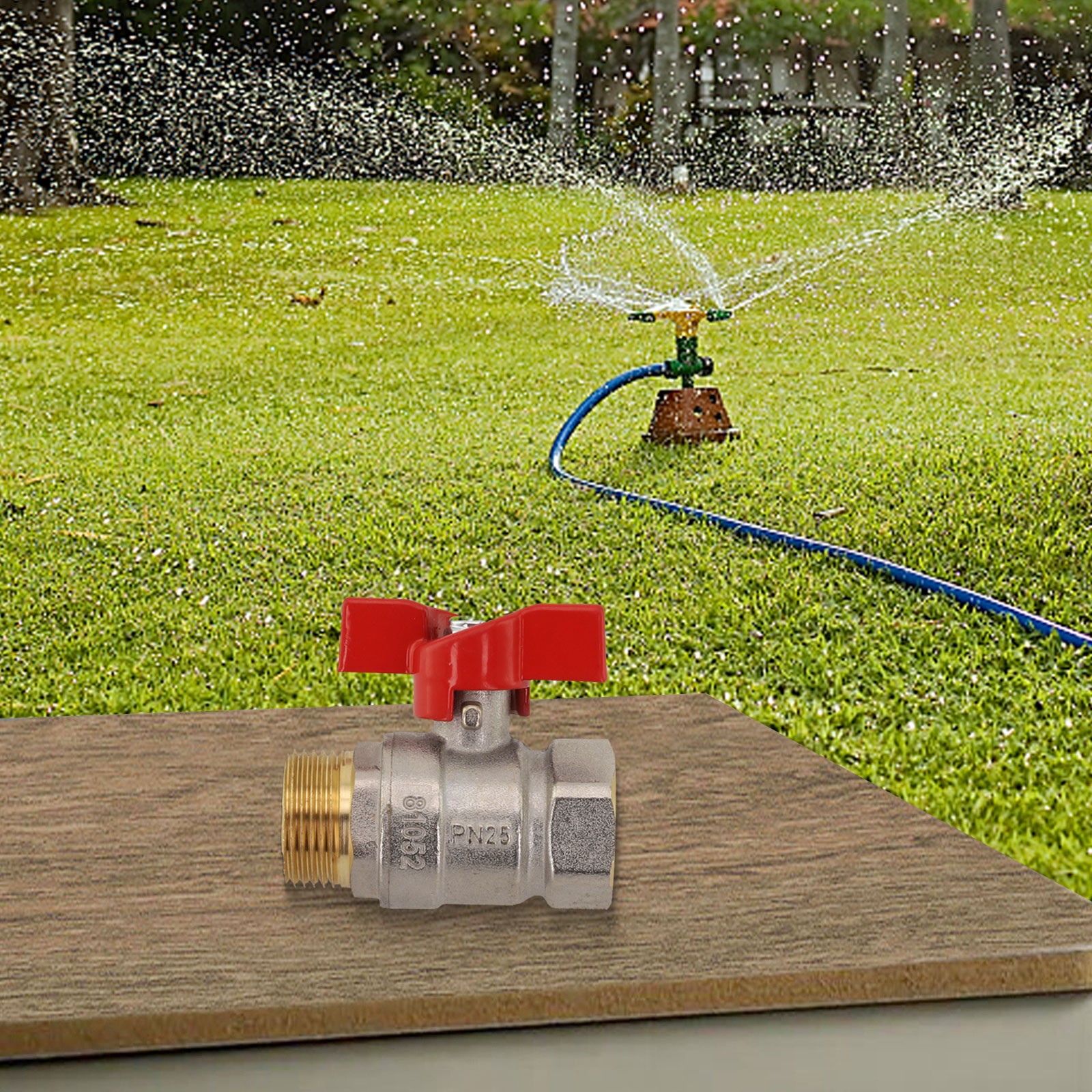 Messing Gartenschlauch Absperrventil 3/4" GHT Auf NPT – Kugelhahn Mit Langem Griff, Inkl. Dichtungen