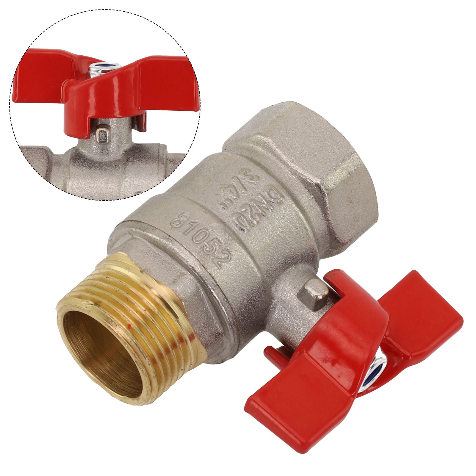 Messing Gartenschlauch Absperrventil 3/4" GHT Auf NPT – Kugelhahn Mit Langem Griff, Inkl. Dichtungen