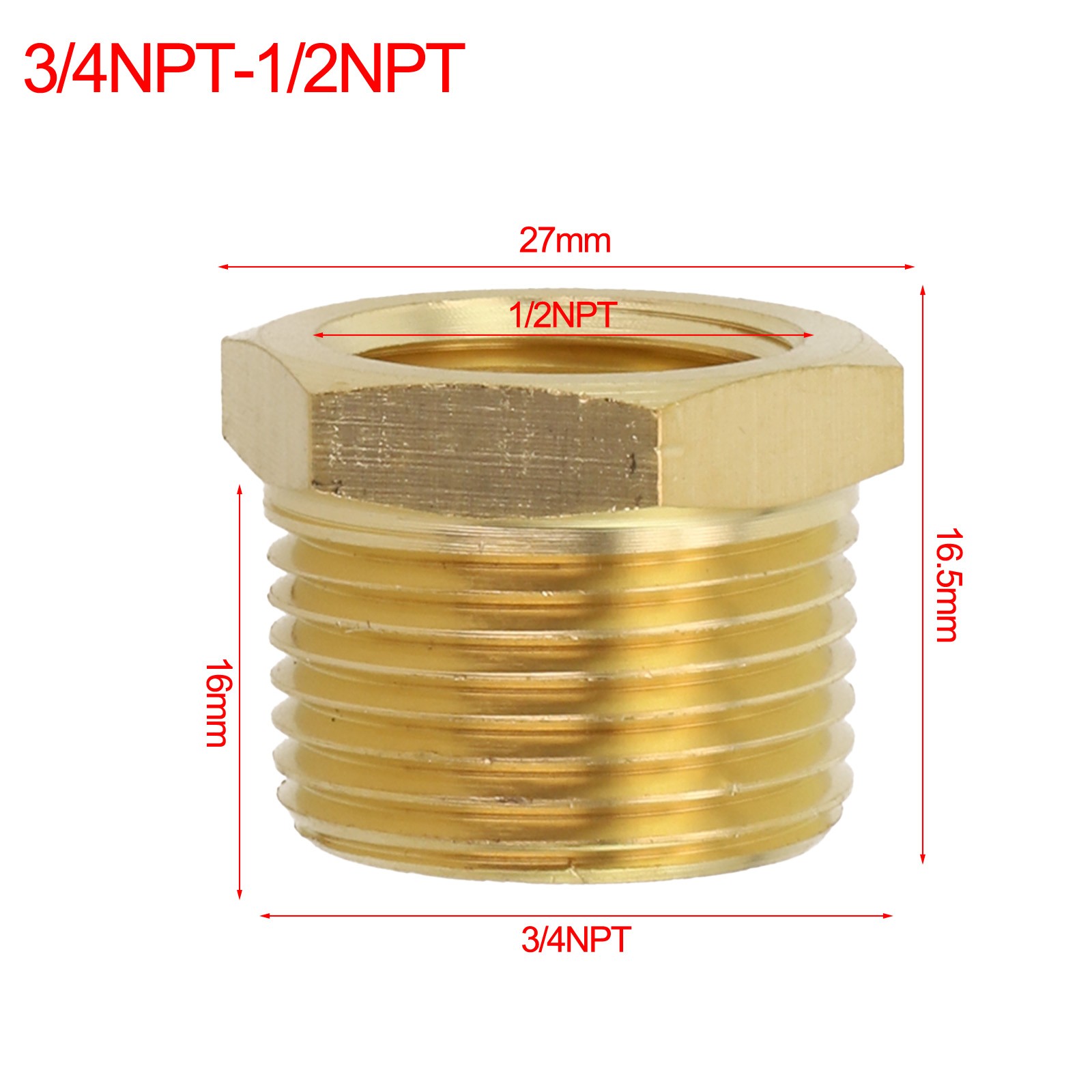 Adaptador de conector de montaje de tubería de latón de metal 1 pieza 18NPT14NPT 38NPT14NPT12NPT38NPT - Imagen 65 de 70