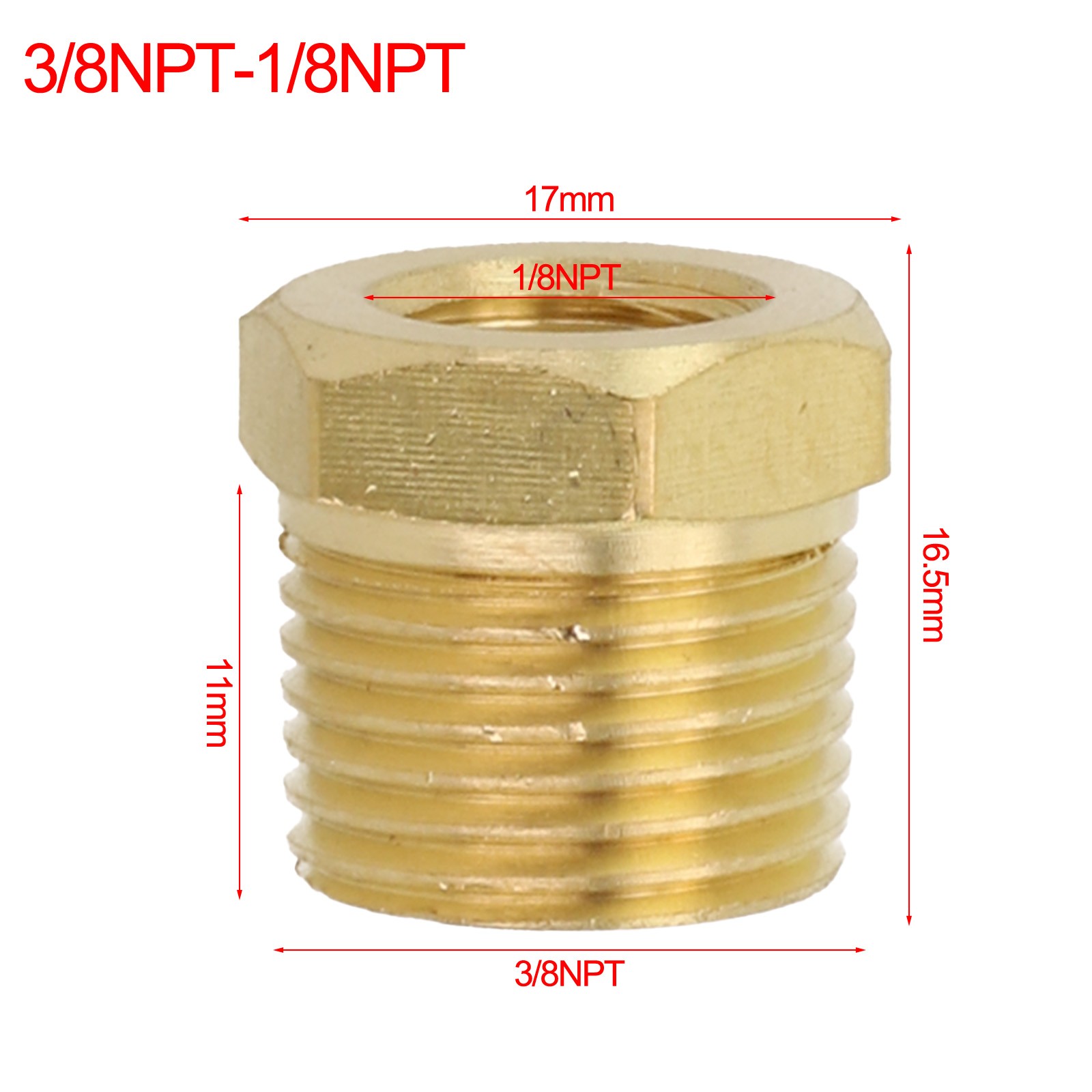 Adaptador de conector de montaje de tubería de latón de metal 1 pieza 18NPT14NPT 38NPT14NPT12NPT38NPT - Imagen 42 de 70