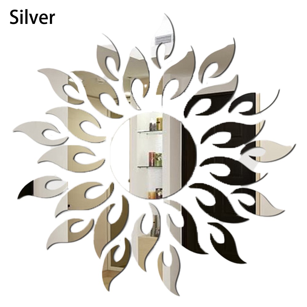3D Mirror Wall Sticker Reflective Mirror Effect Decorative Wall Sticker